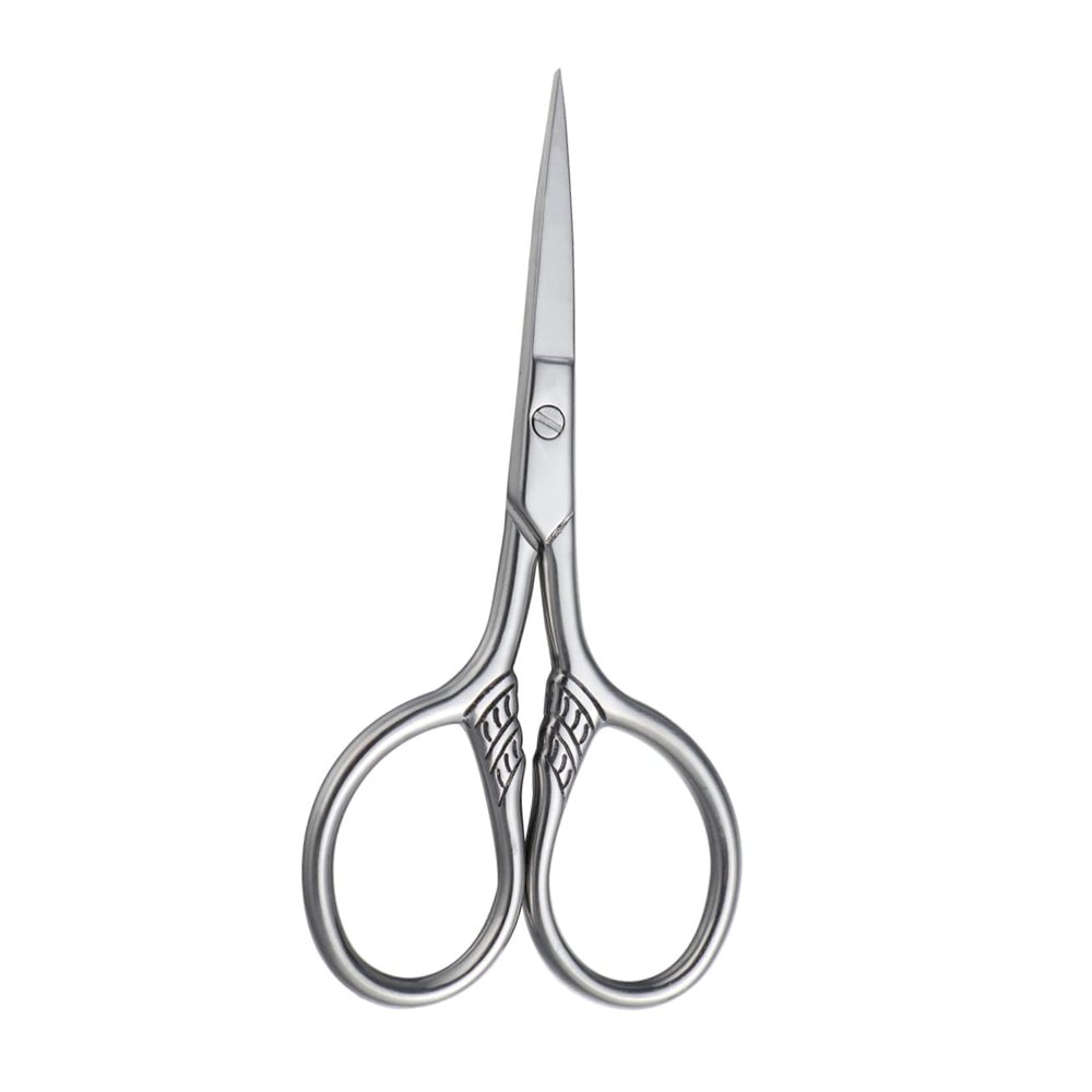 Baluue Stainless Steel Mustache Trimming Shears for Men Durable Beard Scissors with Rust Mirror Polished Blades Precise Facial Hair Grooming Tool for Mustache and Beard Maintenance