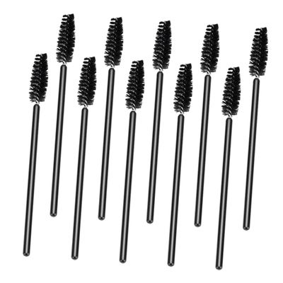 FRCOLOR 50pcs Disposable Eyelash Brush Black Portable Makeup Tool Curved Lash Applicator for Precise Eye Brow Grooming Travel Friendly and Lightweight
