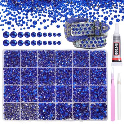 21000Pcs Navy Blue Rhinestones for Bedazzling Kit, Mix Sizes Jelly Bedazzling Resin Gems, Blue Gems Bedazzling for Crafting, Flatback Resin Rhinestones for Craft DIY Face Makeup
