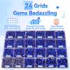 21000Pcs Navy Blue Rhinestones for Bedazzling Kit, Mix Sizes Jelly Bedazzling Resin Gems, Blue Gems Bedazzling for Crafting, Flatback Resin Rhinestones for Craft DIY Face Makeup view 3