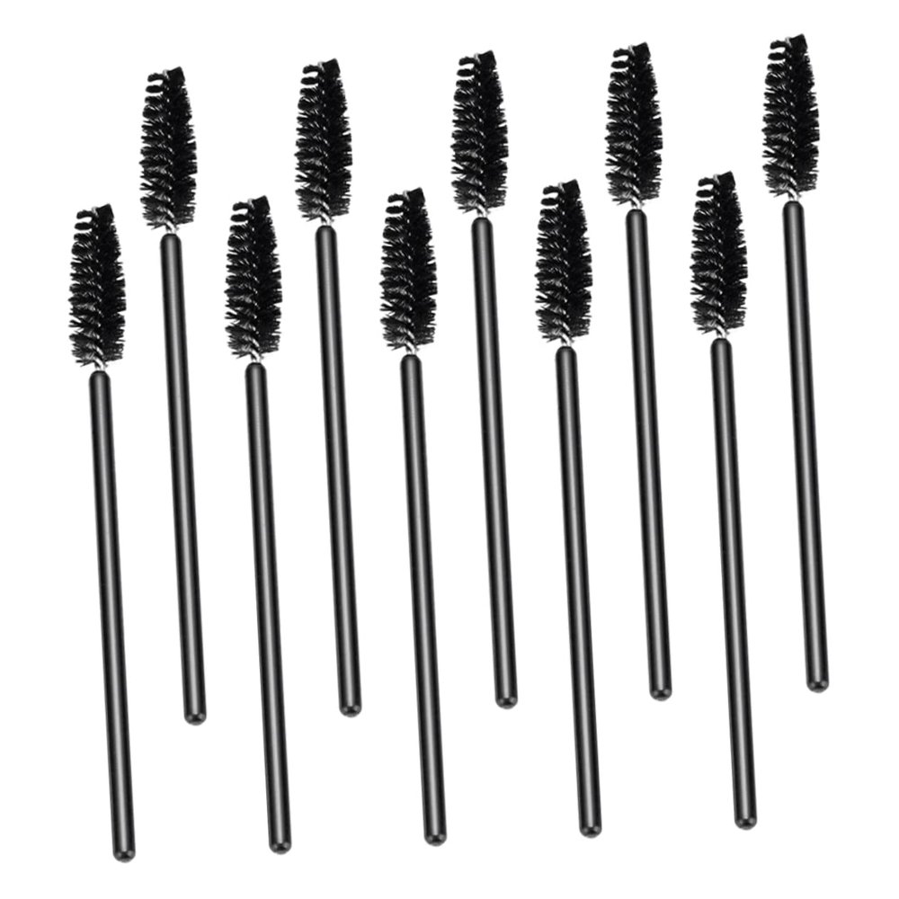 Beaupretty 50pcs Disposable Eyelash and Eyebrow Brushes Curved Black Handle Makeup Applicators for Professional Salon and Home Use Portable Lightweight