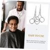 DECHOUS 2Pcs Stainless Steel Manual Eyebrow Trimming Scissors with Rounded Tips for Safe Nose Hair Removal Lightweight Facial Hair Cutting Tools for Men and Women view 3