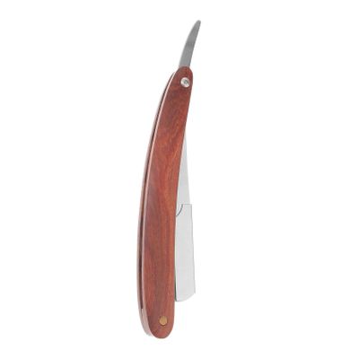 PartyKindom Manual Straight Barber Razor with Wood Handle for Men Foldable Lightweight Shaving Tool for Beard Sideburns and Short Hair Durable Design for Barber Shops and Salons Random Style