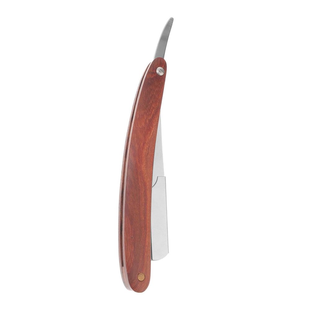 PartyKindom Manual Straight Barber Razor with Wood Handle for Men Foldable Lightweight Shaving Tool for Beard Sideburns and Short Hair Durable Design for Barber Shops and Salons Random Style