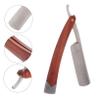 PartyKindom Manual Straight Barber Razor with Wood Handle for Men Foldable Lightweight Shaving Tool for Beard Sideburns and Short Hair Durable Design for Barber Shops and Salons Random Style view 4