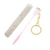 Baluue Portable Tube Mascara Wand Brush with Keyring Easy Clean Eyelash Comb Tool for Travel Multipurpose Lash Brush for Clump Application and Eyebrow Grooming Compact Crystal Handle view 1