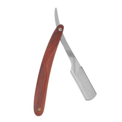 Vaguelly Manual Straight Barber Razor with Wood Handle Foldable Lightweight Shaving Tool for Men Durable Design for Beard Sideburns and Haircutting for Salon and Home Use