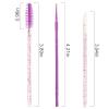 300 Pack Disposable Spoolies Brushes Sets Mascara Wand Lip Brushes Bamboo pole-shaped Handle Cotton Swab for Eyebrow Eyelash Extension Tattoo Lipstick Applicator(Purple) view 2