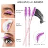 300 Pack Disposable Spoolies Brushes Sets Mascara Wand Lip Brushes Bamboo pole-shaped Handle Cotton Swab for Eyebrow Eyelash Extension Tattoo Lipstick Applicator(Purple) view 3