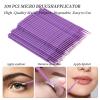 300 Pack Disposable Spoolies Brushes Sets Mascara Wand Lip Brushes Bamboo pole-shaped Handle Cotton Swab for Eyebrow Eyelash Extension Tattoo Lipstick Applicator(Purple) view 4