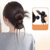 VVRPWASSLY Claw Clip in Bow Bun Chignon Hairpiece Fake Bun Ponytail Hair Extension Wig for Women Daily Party (Deep Brown) view 3
