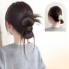 VVRPWASSLY Claw Clip in Bow Bun Chignon Hairpiece Fake Bun Ponytail Hair Extension Wig for Women Daily Party (Deep Brown) view 4