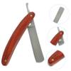 FOMIYES Wood Handle Straight Barber Razor for Men Foldable Manual Shaving Tool for Beard Sideburns and Short Hair Lightweight Durable Design Suitable for Barber Shops and Personal Grooming view 4
