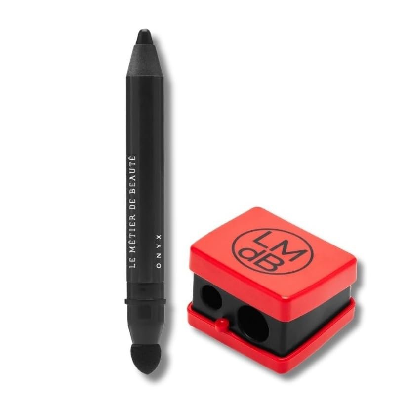 Sharpener and Combination Eyeshadow-Eyeliner Pencil (Onyx - blackest black)
