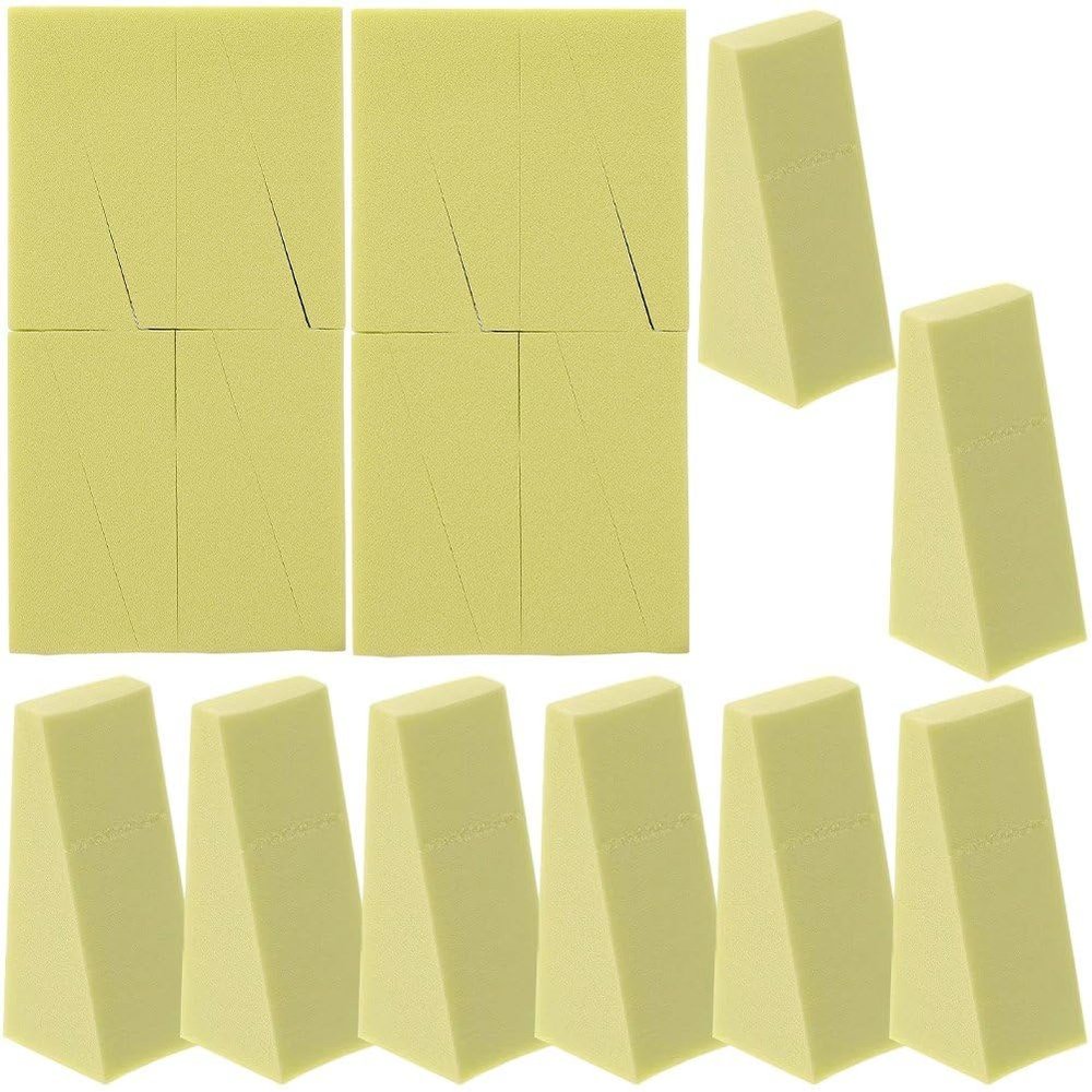 24pcs Makeup Sponges, Mini Wedge Shaped Applicator, Latex Free Cosmetic Sponge, Blending Sponges, Triangle Nail Art Sponges, for Liquid Cream, Loose Setting Powder