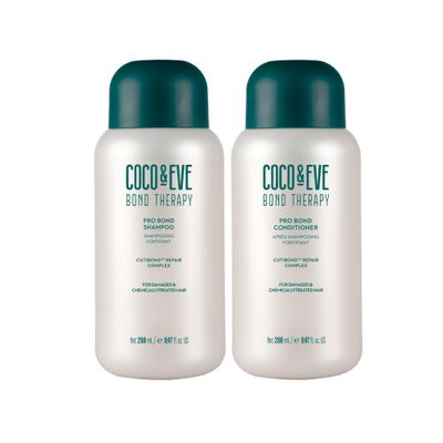 Coco & Eve Bond Therapy Pro Bond Shampoo & Conditioner Set. Strengthening Bond-Building with Cutibond Repair Complex. Nourishes & Reduces Breakage for Chemically Treated, Damaged Hair (18.94 fl oz)