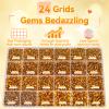 21000Pcs Gold Rhinestones for Bedazzling Kit, Mix Sizes Jelly Bedazzling Resin Gems, Gold Gems Bedazzling for Crafting, Flatback Resin Rhinestones for Craft DIY Face Makeup view 3