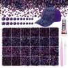 21000Pcs Purple Black Rhinestones for Bedazzling Kit, Mix Sizes Jelly Bedazzling Resin Gems, Gems Bedazzling for Crafting, Flatback Resin Rhinestones for Craft DIY Face Makeup view 1