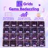 21000Pcs Purple Black Rhinestones for Bedazzling Kit, Mix Sizes Jelly Bedazzling Resin Gems, Gems Bedazzling for Crafting, Flatback Resin Rhinestones for Craft DIY Face Makeup view 3