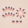 24PCS Halloween French Tip Press on Nails Purple Bat Almond Shape Fake Nails Glue on Nails Full Cover Acrylic Nails for Women Holiday Glossy Manicure view 3