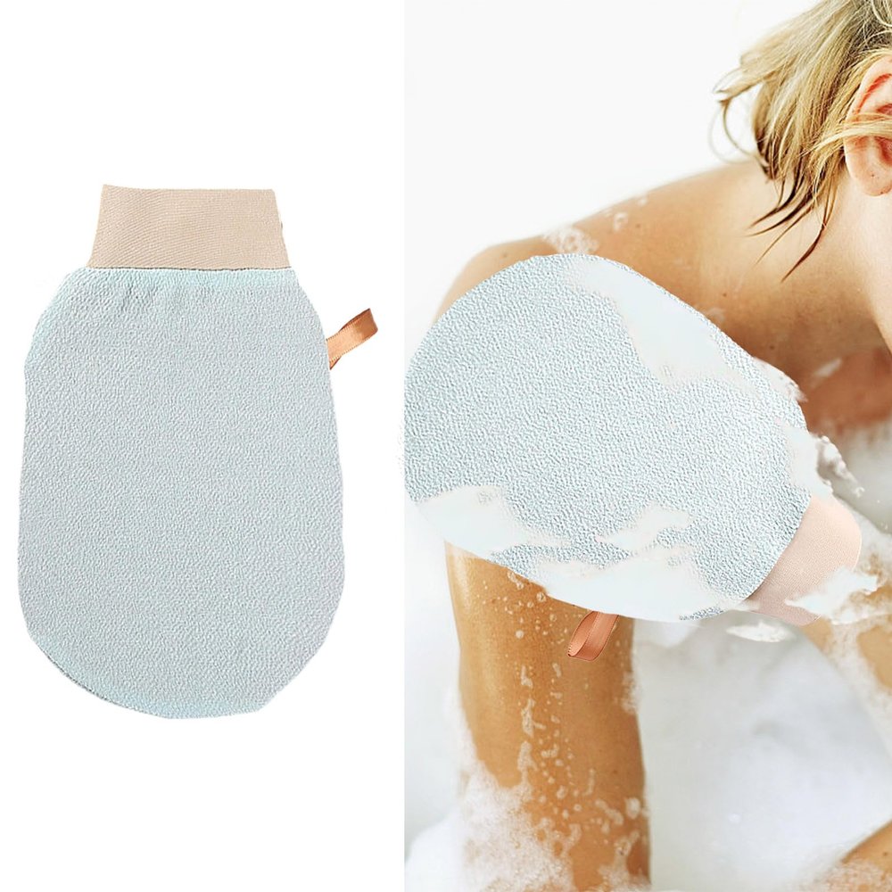 Exfoliating Glove, Deep Revive Glow Exfoliating Glove, Dual-Sided Body Scrub Mitt for Smooth Skin, Spa Quality Exfoliation for All Skin Types (Green)