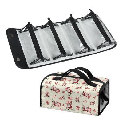 Micoklinlin Womens Hanging Travel Toiletry Kit Christmas Makeup Cosmetics Bag 4 Removable Storage Bags With Zipper Organize First Aid, Medicine, Personal Care, Bathroom, Palette Brush Holder