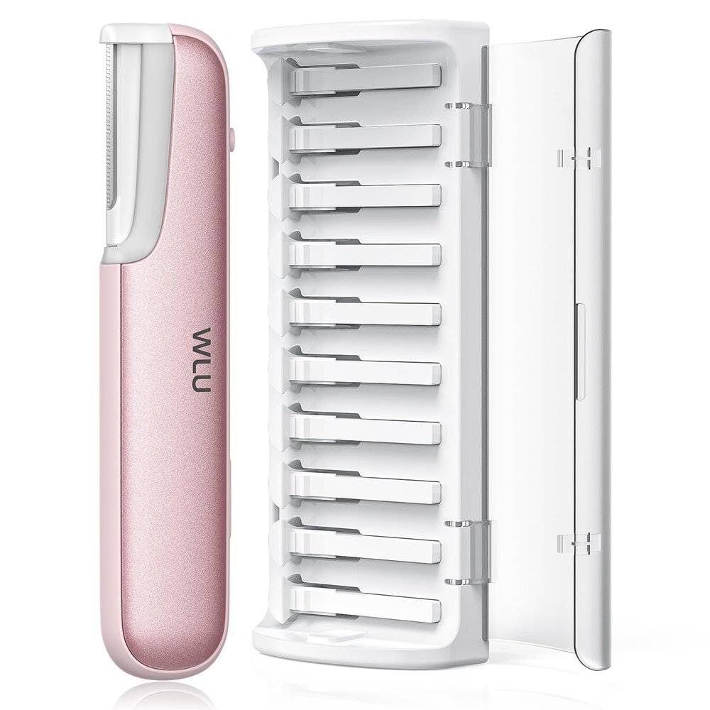 Dermaplaning Tool for Women Face - Edge Technology Sonic Dermaplane Razor for Facial Exfoliation & Peach Fuzz Hair Removal with 10 Refill Blades (Pink)