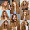 Color 27 Bundles Human Hair Honey Blonde Curly Human Hair Bundles Brazilian Grade 8A Remy Blonde Wet and Wavy Bundle Human Hair Extensions for Black Women (26 28 30 Inch) view 2