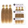 Color 27 Bundles Human Hair Honey Blonde Curly Human Hair Bundles Brazilian Grade 8A Remy Blonde Wet and Wavy Bundle Human Hair Extensions for Black Women (26 28 30 Inch) view 4