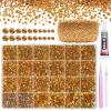 21000Pcs Golden Rhinestones for Bedazzling Kit, Mix Sizes Jelly Bedazzling Resin Gems, Golden Gems Bedazzling for Crafting, Flatback Resin Rhinestones for Craft DIY Face Makeup view 1