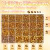 21000Pcs Golden Rhinestones for Bedazzling Kit, Mix Sizes Jelly Bedazzling Resin Gems, Golden Gems Bedazzling for Crafting, Flatback Resin Rhinestones for Craft DIY Face Makeup view 2