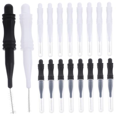 BUTIFULSIC 60 pcs Micro Eyebrow Brush Tool with Caps Compact Lightweight Brow Lamination Spoolies for Precise Hair Stroke Application Protective Dustproof Design for Professional and Personal