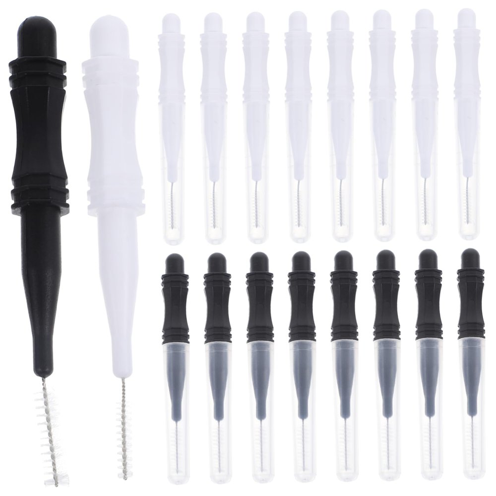 BUTIFULSIC 60 pcs Micro Eyebrow Brush Tool with Caps Compact Lightweight Brow Lamination Spoolies for Precise Hair Stroke Application Protective Dustproof Design for Professional and Personal