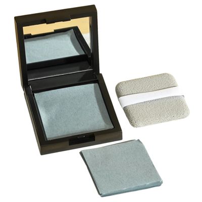 PartyKindom Oil Absorbing Facial Blotting with Mirror and Puff Compact Oil Control Paper for Oily and Combination Skin Removal Portable Makeup Friendly Tissues