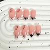 24Pcs Halloween French Tip Press on Nails Black White Almond Shaped Fake Nails Bat Glue on Nails Full Cover Acrylic Nails for Women Holiday Glossy Manicure Decoration view 4