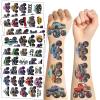 10 Sheets Monster Truck Temporary Tattoos for Teens - Race Car Themed Fake Tattoo Stickers, Birthday Party Favors & Decorations (Monster) view 4