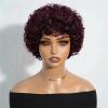 10 Inch Short Afro Kinky Curly Human Hair Wig With Bangs For Black Women view 3