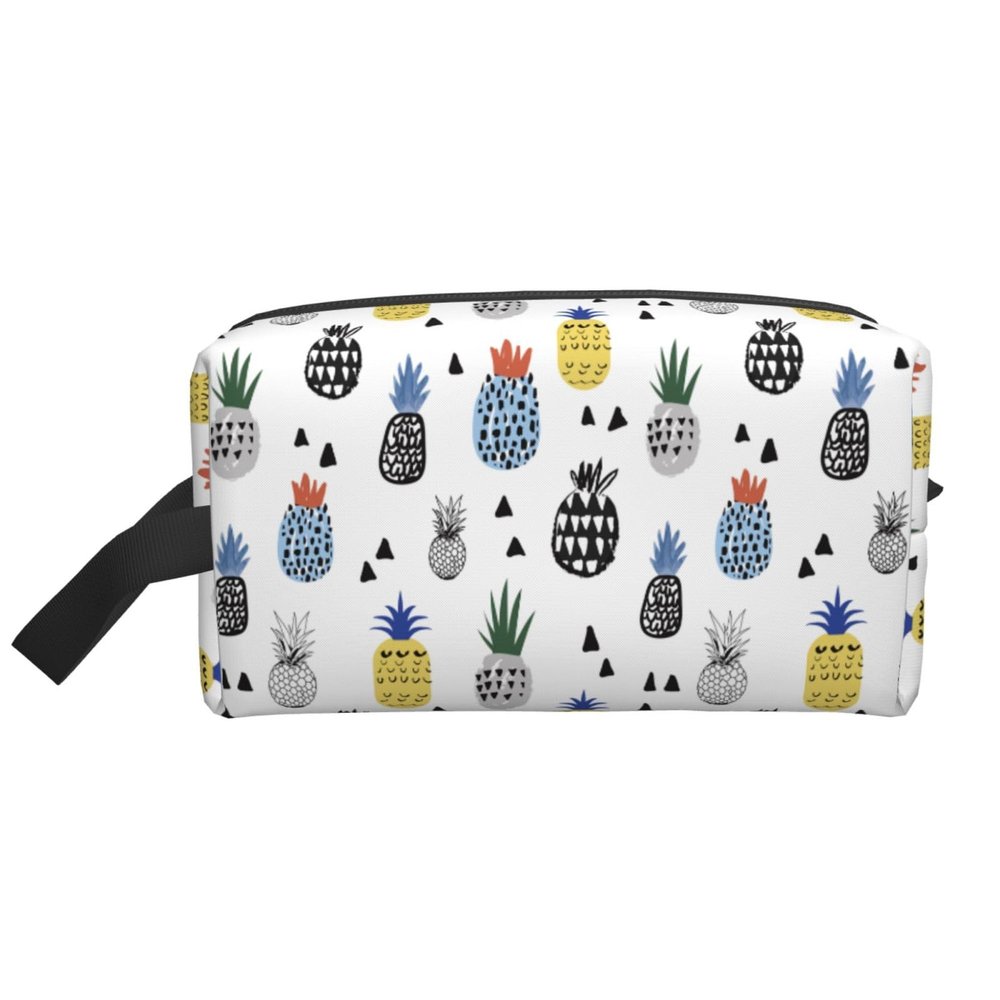VTHXLOI Fruit Pineapple Travel Toiletry Bag Makeup Bag Waterproof Cosmetic Organizer Bag Bathroom Storage Bags for Women Men