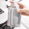 1Pc Portable Cosmetic Bag & Coin Pouch -Mini Travel Carry Zippered Square Mesh Storage(White). view 3