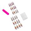 24Pcs Halloween Extra Long Fake Nails Skull Flower Press on Nails Pointed Almond Spider Web Reusable Cute Ghost Full Cover Acrylic Nails for Women Halloween Manicure Decoration Supplies view 2