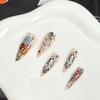 24Pcs Halloween Extra Long Fake Nails Skull Flower Press on Nails Pointed Almond Spider Web Reusable Cute Ghost Full Cover Acrylic Nails for Women Halloween Manicure Decoration Supplies view 3