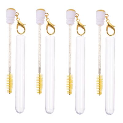 Baluue 4pcs Reusable Eyelash Applicator Tubes with Detachable Spoolies Safe Material Mascara Wands for Eyebrow Shaping and Lash Enhancement Portable Makeup Tools Women