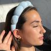 BluOcnMkt 6PCS Skincare Headband Set Blue Spa Makeup Headbands for Women, Large Flower Hair Clip, Velvet Hair Scrunchies view 2