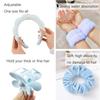 BluOcnMkt 6PCS Skincare Headband Set Blue Spa Makeup Headbands for Women, Large Flower Hair Clip, Velvet Hair Scrunchies view 4