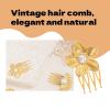 4Pcs Retro Hair Combs Golden Flower Vintage Hair Comb with Pearls Accessories Enhance Temperament view 4