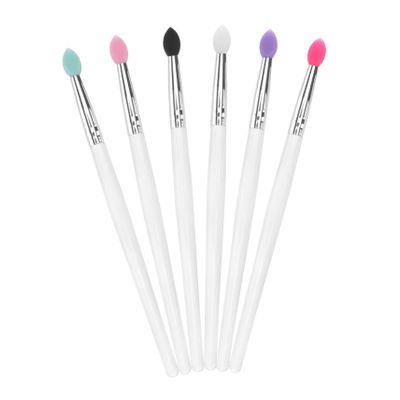DECHOUS 6PCS Large Sequined Silicone Eyeshadow Brushes Mixed Colors Travel Friendly Eye Makeup Tools Durable and Easy to Carry for Professional and Home Use