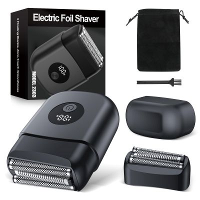 Electric Shavers for Men:Shavers for Men,3 Floating Blades,Extra 1 Shaving Head Gift,Dual Power Flexibility,IPX7 Waterproof,Rechargeable,Portable for Travel Wet/Dry,USB Type C