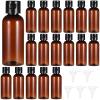 100 Pcs Travel Bottles With Flip Cap, 60 Ml Brown Plastic Travel Size Containers With Funnels, Portable Leak Proof Squeeze Bottles, Refillable Empty Cosmetic Containers For Liquid Shampoo Lotion view 2