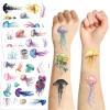 10 Sheets Animals Jellyfish Temporary Tattoo Stickers for Kids Girls Boys Arm, Long Lasting Temp Bulk Colorful Ocean Jelly Fish Decals Fake Tattoo Stickers Body Face, Party Favor Supplies (Jellyfish) view 3