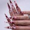 24Pcs Halloween Press on Nails Horror Blood Extra Long Fake Nail Tips Red White Full Cover Acrylic Nails Reusable for Women Holiday Manicure Decoration Supplies view 2